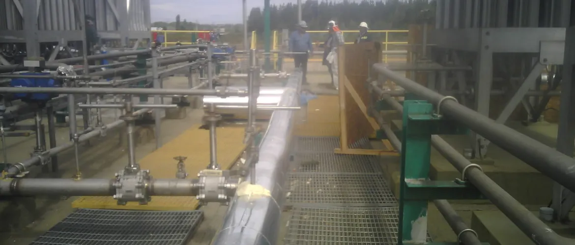 Inyección de Poliuretano Linea de Gas GNL Planta Pemuco ENAP