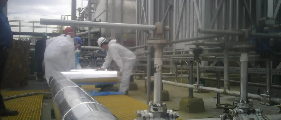Inyección de Poliuretano Linea de Gas GNL Planta Pemuco ENAP
