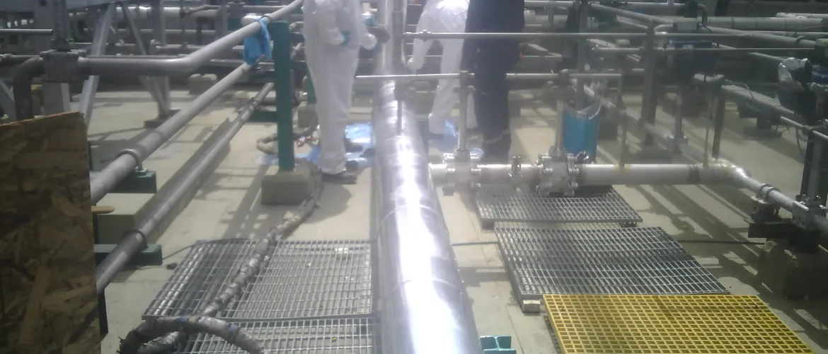 Inyección de Poliuretano Linea de Gas GNL Planta Pemuco ENAP